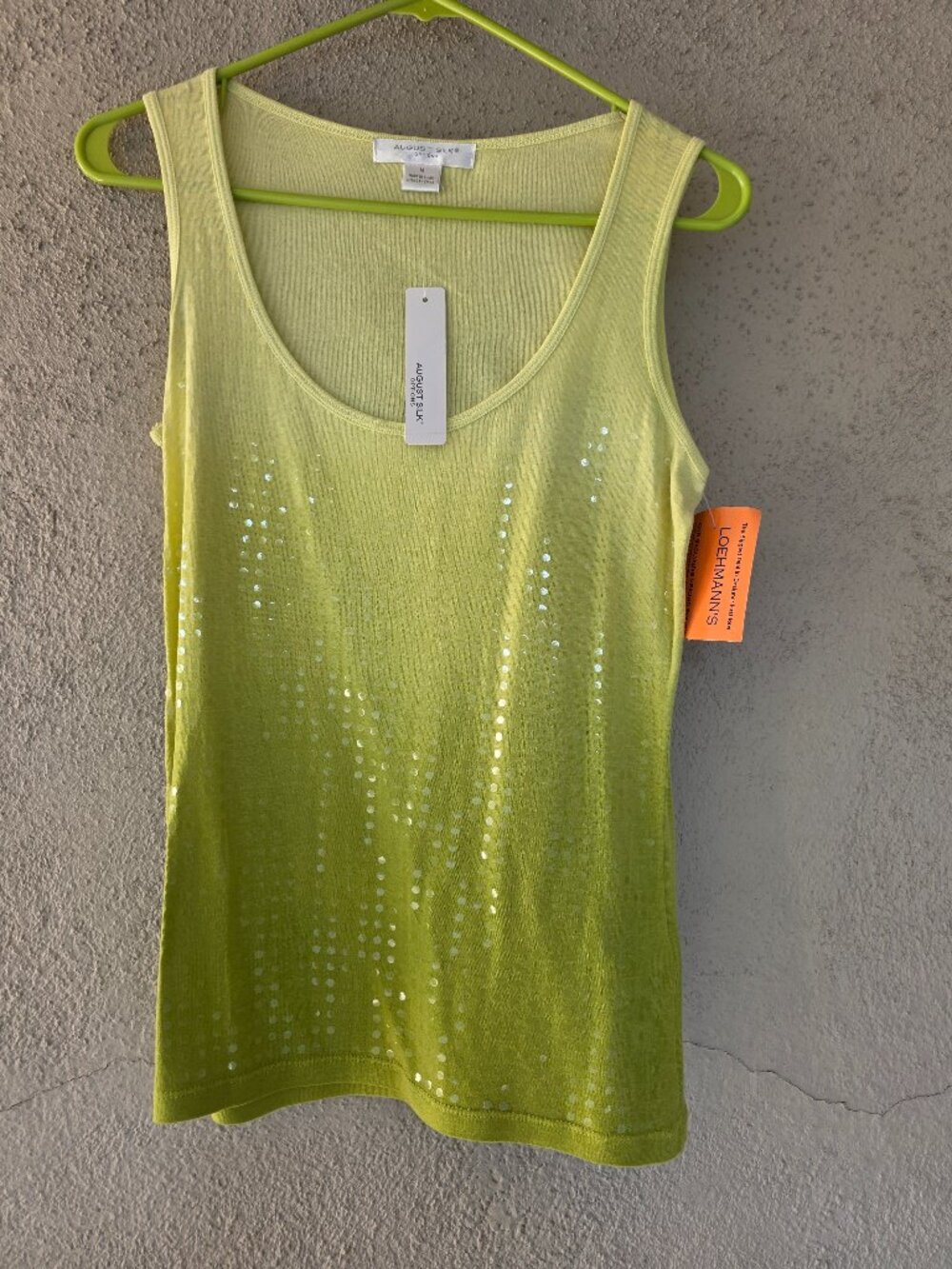 August Silk green tank top